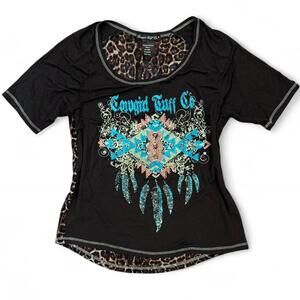 Indie sleeze rhinestoned graphic tee Sz. L